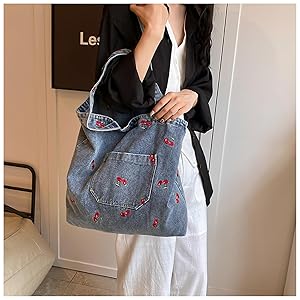 Amazon | [ShuMing] デニム トートバッグ キャンバスバッグ